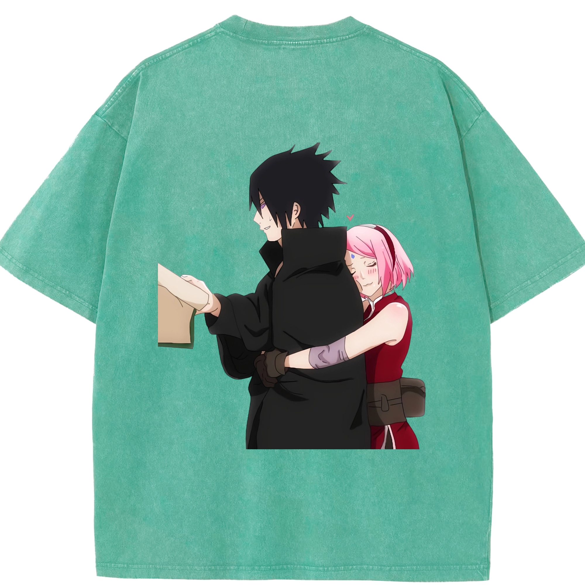 （画像用） NARUTO -ナルト- うちは サスケ Uchiha Sasuke 綿100% ヴィンテージ風 半袖Tシャツ（背面プリント）
